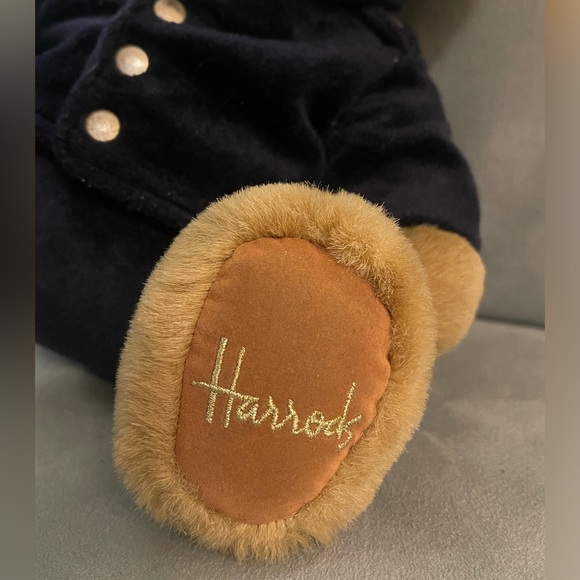 Vintage 1970s Blue Velvet Harrods Knightsbridge London Police Teddy Bear 12'' - Picture 6 of 7